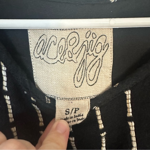 Ace & Jig Austin Dress In Voyage Black Stripe Polka Dot Pockets Belted Sz S - Picture 5 of 7